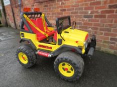 A KIDS GAUCHO RIDE IN ELECTRIC TWO SEATER CAR, WITH ORIGINAL INSTRUCTIONS, CHARGER TOOLKIT AND NEW