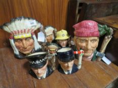 THREE GRADUATING ROYAL DOULTON CHARACTER JUGS - NORTH AMERICAN INDIAN, consisting of small D6665,