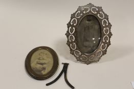 TWO VICTORIAN BRASS PICTURE FRAMES BOTH MARK 'MARION LONDON'