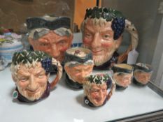 THREE GRADUATING ROYAL DOULTON CHARACTER JUGS - BACCHUS, consisting of small D6521, medium D6505 and