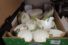 A TRAY OF HAND PAINTED PARAGON CHINA