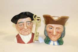 ROYAL DOULTON CHARACTER JUG FROM WILLIAMSBURG - GAOLER D6570, H 18.5 cm together with ROYAL