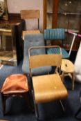 A SELECTION OF SINGLE ASSORTED MODERN CHAIRS AND STOOLS (6)