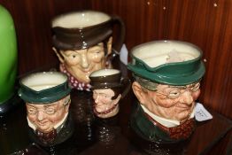 TWO ROYAL DOULTON CHARACTER JUGS - MR PICKWICK, consisting of a larger medium stamped Reg in