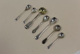 A COLLECTION OF SILVER CONDIMENT SPOONS