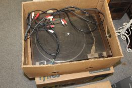 TWO RECORD PLAYERS COMPRISING A GARRARD AP76AND A TRIO KD1033