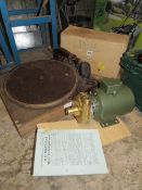 A VINTAGE COSMO CORD RECORD DECK TOGETHER WITH A STUART CENTRIFUGAL PUMP