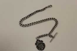 AN ANTIQUE HALLMARKED SILVER ALBERT CHAIN