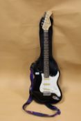 A BURSWOOD ELECTRIC GUITAR WITH CARRY BAG