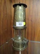 A VINTAGE BRASS ECCLES MINORS LAMP