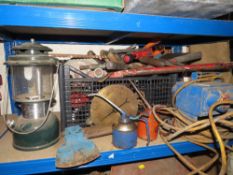 A BOX OF TOOLS TOGETHER WITH AN ELECTRICAL EXTENSION