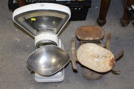 A SET OF VINTAGE AVERY SCALES TOGETHER WITH ANOTHER
