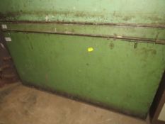 A LARGE VINTAGE TIN TRUNK