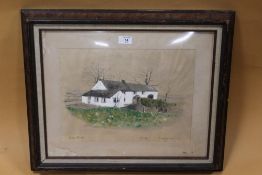 PETER BROOK (XX). Study of a Pennine farm, signed lower left, watercolour, framed and glazed, 29 x