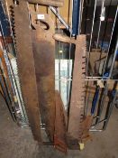 A QUANTITY OF VINTAGE WOOD SAWS