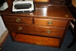 A VINTAGE MAHOGANY FOUR DRAWER CHEST - MISSING BOTTOM DRAWER