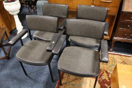 A SET OF FOUR RETRO STYLE OFFICE ARMCHAIRS