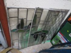 FOUR STAINED GLASS WINDOWS A/F