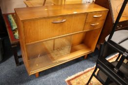 A RETRO TEAK BOOKCASE W-114 CM