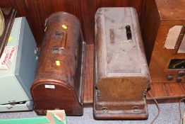 A MAHOGANY CASED VINTAGE SINGER SEWING MACHINE TOGETHER A JONES EXAMPLE (2)