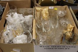 TWO BOXES OF ASSORTED DRINKING GLASSES