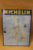 A VINTAGE ENAMELLED MICHELIN ADVERTISING ROAD MAP OF GREAT BRITAIN