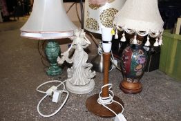 A BOX OF LAMPS TO INCLUDE A FIGURATIVE EXAMPLE