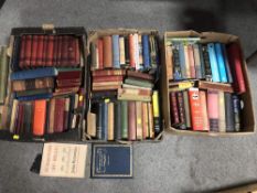 THREE TRAYS OF VINTAGE BOOKS TO INCLUDE POETRY, SHAKESPEARE AND GUIDE BOOKS