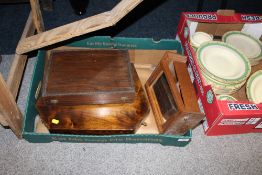 TWO EMPTY CUTLERY CANTEENS TOGETHER WITH A KEY CUPBOARD (3)