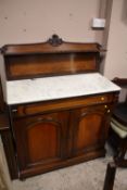 AN ANTIQUE ROSEWOOD MARBLE TOPPED CHIFFONIER H-133CM W-101CM