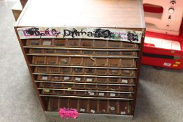 A VINTAGE MULTI DRAW SHOP DISPLAY CABINET