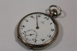 A VINTAGE GENTS OMEGA OPEN FACED POCKET WATCH