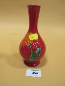 A SIGNED ANITA HARRIS ART POTTERY FLORAL BUD VASE