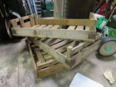 THREE VINTAGE WOODEN TRAYS