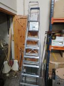 TWO SETS OF ALUMINUM STEP LADDERS