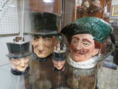 TWO ROYAL DOULTON CHARACTER JUGS - THE CAVALIER, consisting of small and large, H 16.5 cm AND