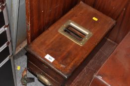 AN ANTIQUE MAHOGANY CASH DRAWER