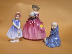 THREE ROYAL DOULTON FIGURES COMPRISING OF 'THIS LITTLE PIG' HN1794, 'IVY' HN1768 AND 'GENEVIEVE'