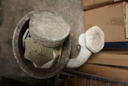 A CONCRETE PLANTER STANDS ETC