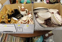 A TRAY OF EMPIRE ASCOT DINNERWARE, TOGETHER WITH A TRAY OF ASSORTED CHINA (2)