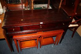 A STAG MINSTREL DRESSING TABLE MINUS MIRRORS