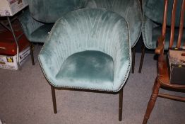 A MODERN ART DECO STYLE UPHOLSTERED TUB STYLE CHAIR