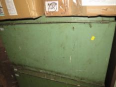 A LARGE VINTAGE TIN TRUNK