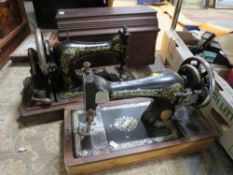 TWO VINTAGE SINGER SEWING MACHINES