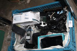 A SMALL BOX OF MOBILE PHONES ETC.