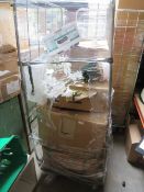 A CAGE OF ASSORTED GIFTWARE AND TOYS