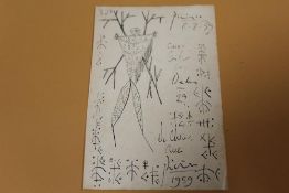 CIRCLE OF PABLO RUIZ PICASSO - MODERNIST FIGURE STUDY, BEARS SIGNATURE AND DATE LOWER RIGHT