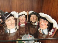 FOUR ROYAL DOULTON MUSKETEER CHARACTER JUGS, consisting of Aramis D6441, Athos D6439, Porthos