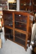 A VINTAGE GLASS DISPLAY BOOKCASE, W 103 CM