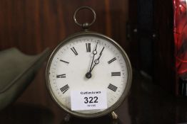 A FRENCH BRASS CASED DRUM HEAD CLOCK